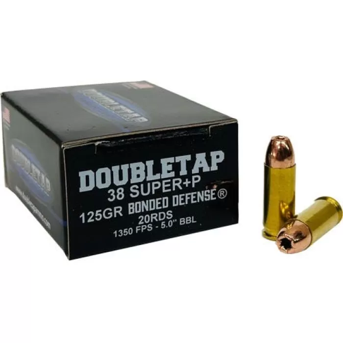 DoubleTap Bonded Defense .38 Super 125 Grain 20-Rounds JHP