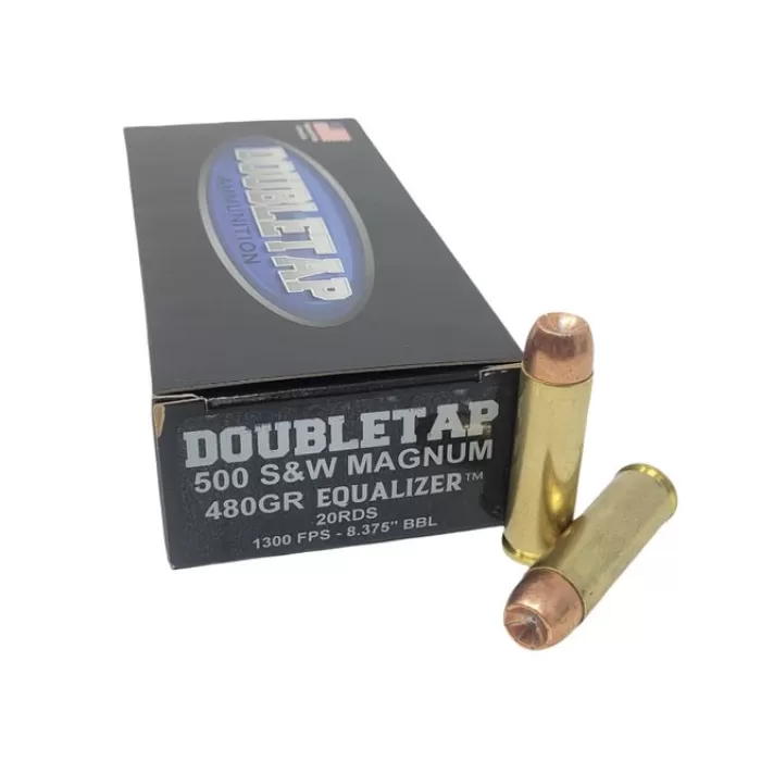 Double Tap 500 Equalizer Handgun Ammunition .500 S&W 455gr HP 1801 fps 20/ct