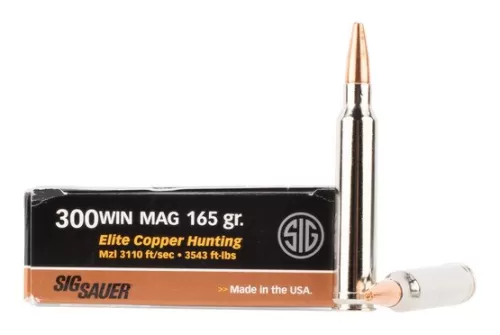 SIG Sauer 300 Win Mag 165gr Elite Copper Hunting Ammo - Box of 20