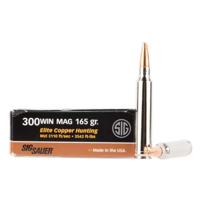 SIG Sauer 300 Win Mag 165gr Elite Copper Hunting Ammo - Box of 20