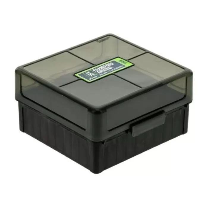 Frankford Arsenal 100 Round Ammo Box, fits 22-250 Rem, 243/308 Win, 7mm-08, Gray - 1083801 Frankford Arsenal 100 Round Ammo Box, fits 22-250 Rem, 243/308 Win, 7mm-08, Gray - 1083801