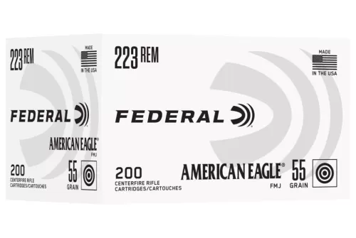 Federal AE223C American Eagle  223Rem 55gr Full Metal Jacket 200 Per Box/5 Case