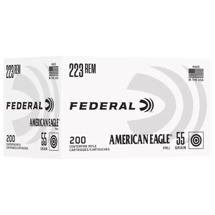 Federal AE223C American Eagle  223Rem 55gr Full Metal Jacket 200 Per Box/5 Case