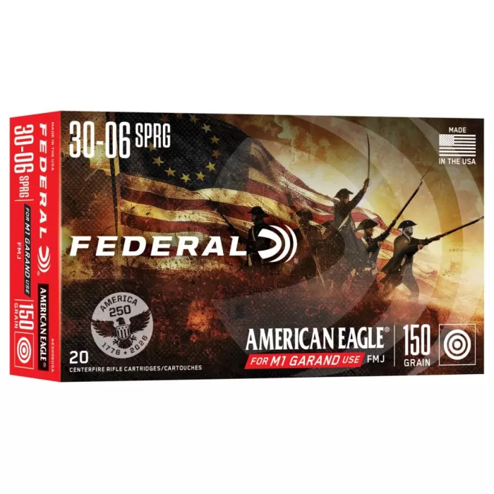 Federal AE3006USA American Eagle 30-06Springfield 150gr Full Metal Jacket 20 Per Box/10 Case