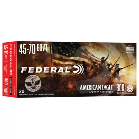 Federal AE4570USA American Eagle 45-70Gov 300gr Jacketed Soft Point 20 Per Box/10 Case