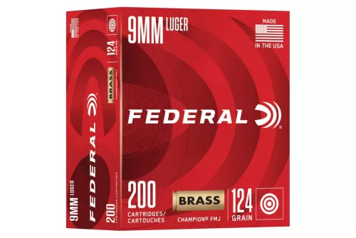 Champion Training, 9mm Luger, 124 Grain, Full Metal Jacket, 1090 fps