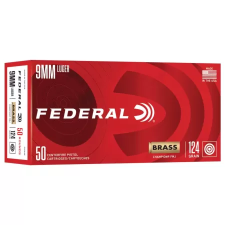 Champion Training, 9mm Luger, 124 Grain, Full Metal Jacket, 1090 fps