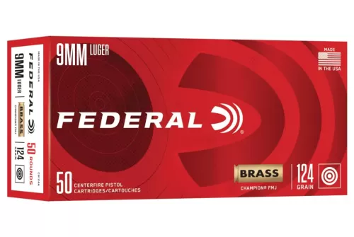 Champion Training, 9mm Luger, 124 Grain, Full Metal Jacket, 1090 fps