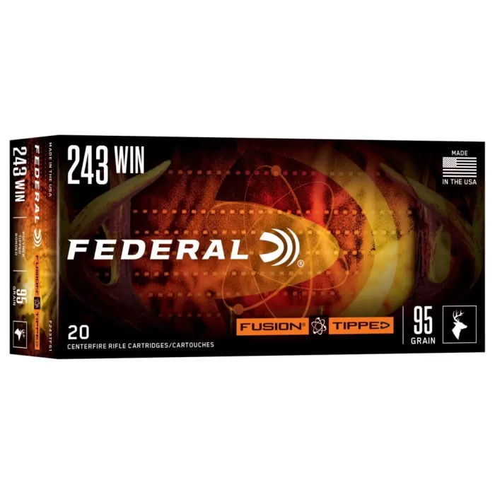 Federal F243TFS1   243Win 95gr Fusion Soft Point 20 Per Box/10 Case