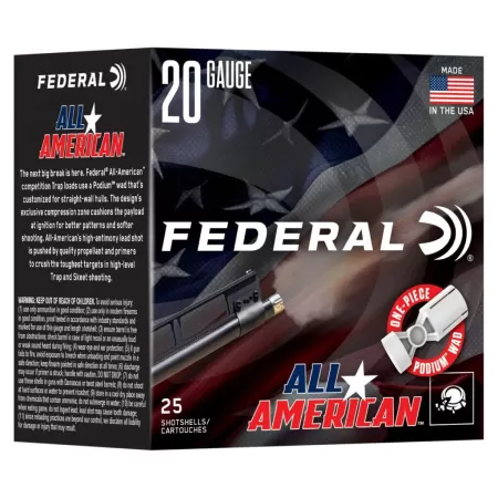 Federal FAA207.5 20Gauge 2.50" 7/8oz 7.5Shot 25 Per Box/10 Case