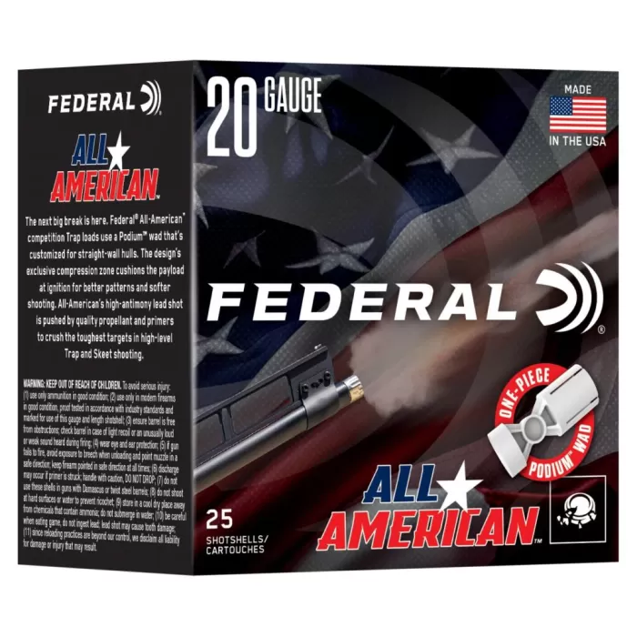 Federal FAA207.5 20Gauge 2.50" 7/8oz 7.5Shot 25 Per Box/10 Case Federal FAA207.5 20Gauge 2.50" 7/8oz 7.5Shot 25 Per Box/10 Case