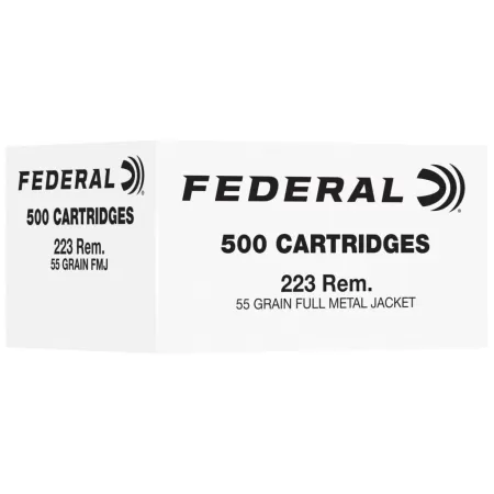 Federal FC223F500 223Rem 55gr Full Metal Jacket 500 Per Box/2 Case
