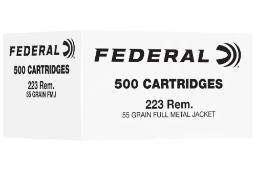 Federal FC223F500 223Rem 55gr Full Metal Jacket 500 Per Box/2 Case