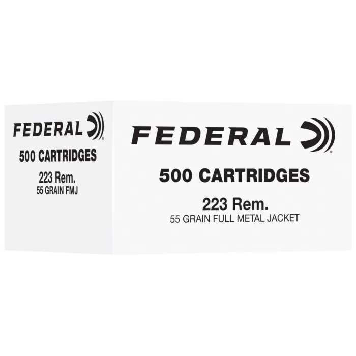 Federal FC223F500 223Rem 55gr Full Metal Jacket 500 Per Box/2 Case