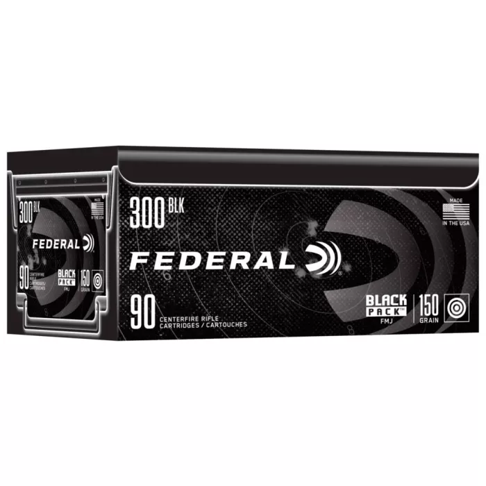 Federal Black Pack 300 Blackout Ammo 150 Grain Full Metal Jacket Boat-Tail - FC300BLKBF
