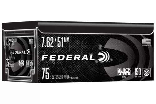 Federal Black Pack 7.62x51mm NATO Ammo 150 Grain Full Metal Jacket - FCM80BF