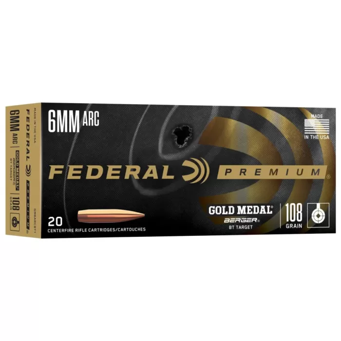 Federal GM6ARCBT1 Gold Medal 6mmARC 108gr 20 Per Box/10 Case Federal GM6ARCBT1 Gold Medal 6mmARC 108gr 20 Per Box/10 Case