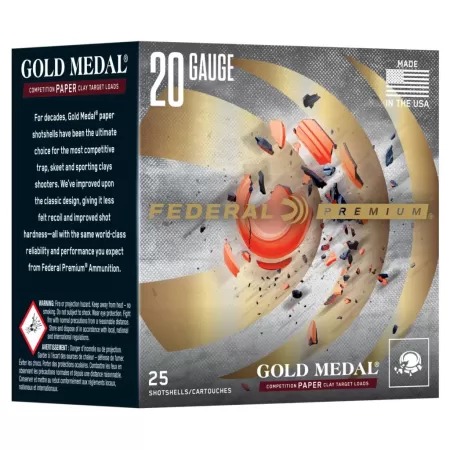 Gold Medal Paper, 20 Gauge, 7.5 Shot, 2-3/4 in, 7/8 oz, 1250 fps