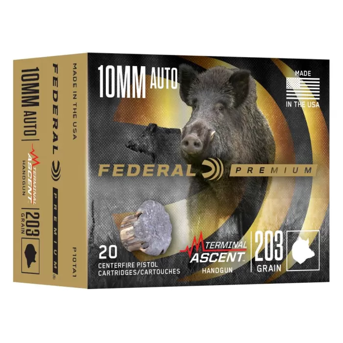 Terminal Ascent Handgun, 10mm Auto, 203 Grain, Terminal Ascent JHP, 1130 fps
