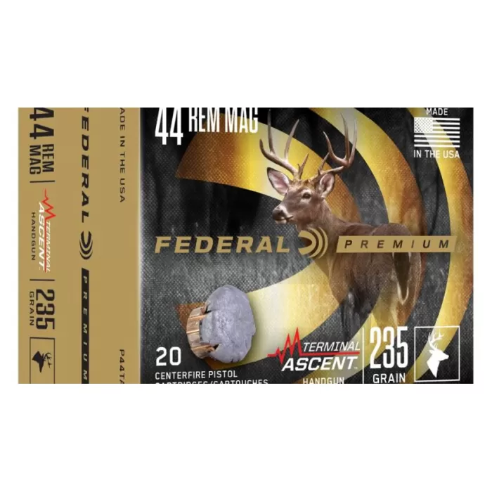 Federal P44TA1 44RemMag 235gr Terminal Ascent 20 Per Box/10 Case