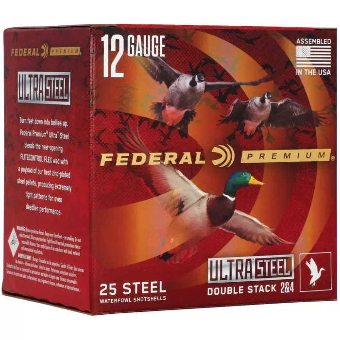 Ultra Steel, 12 Gauge, 2 and 4 Shot, 3-1/2 in, 1 1/2 oz, 1500 fps