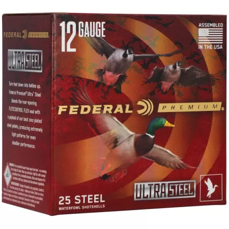 Ultra Steel, 12 Gauge, BB and 2 Shot, 3-1/2 in, 1 1/2 oz, 1500 fps