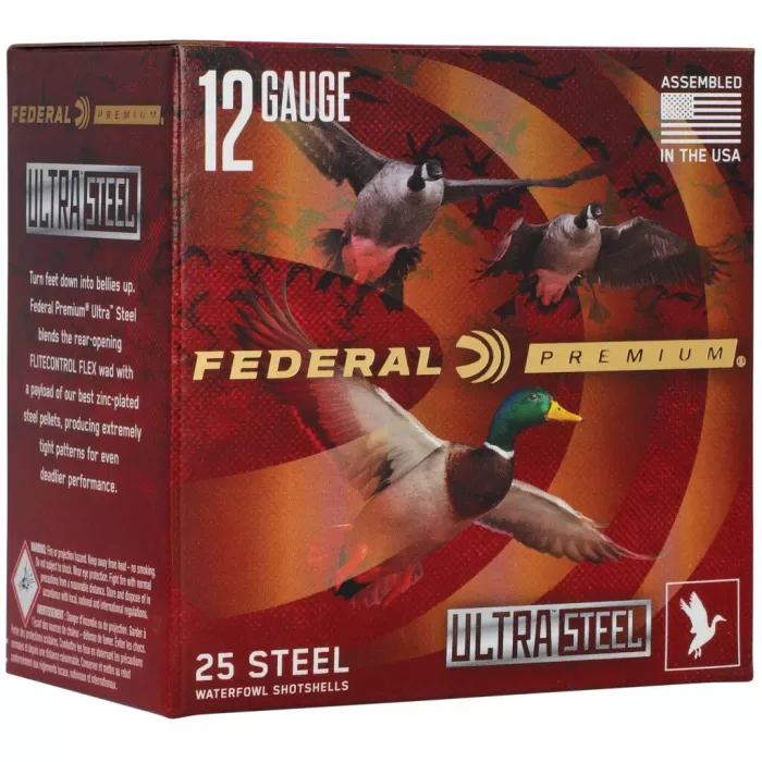 Ultra Steel, 12 Gauge, BB and 2 Shot, 3-1/2 in, 1 1/2 oz, 1500 fps