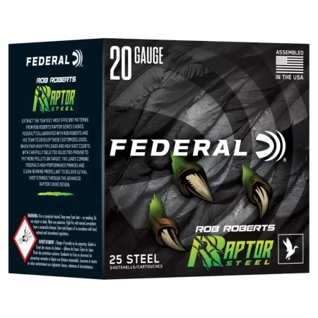 FEDERAL Rob Roberts Raptor Steel 20 Gauge 3in 2 Shot Shotgun Ammo (RRS209 2)
