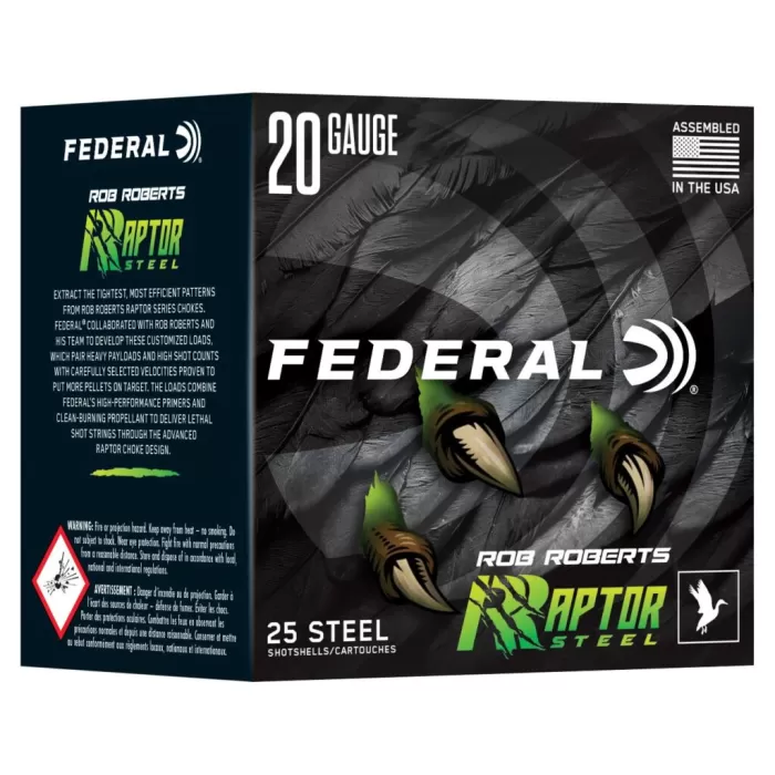 FEDERAL Rob Roberts Raptor Steel 20 Gauge 3in 2 Shot Shotgun Ammo (RRS209 2)