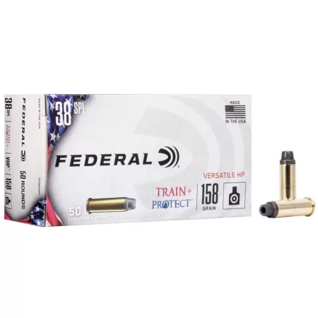 Federal Train + Protect 38 Special 158 Grain Versatile Hollow Point 50 Round Box