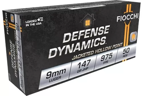 Fiocchi 9mm Luger 147 Grain JHP 975 FPS 50 Rounds