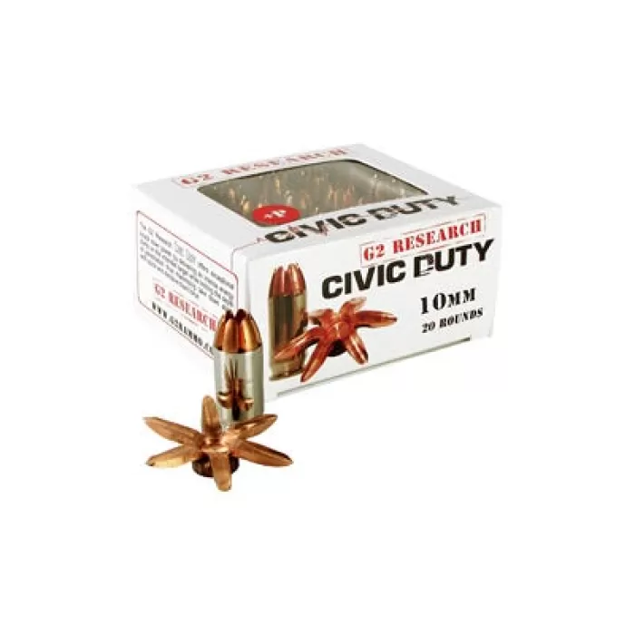 G2r Civic Duty 10mm 122gr 20/500 G2r Civic Duty 10mm 122gr 20/500