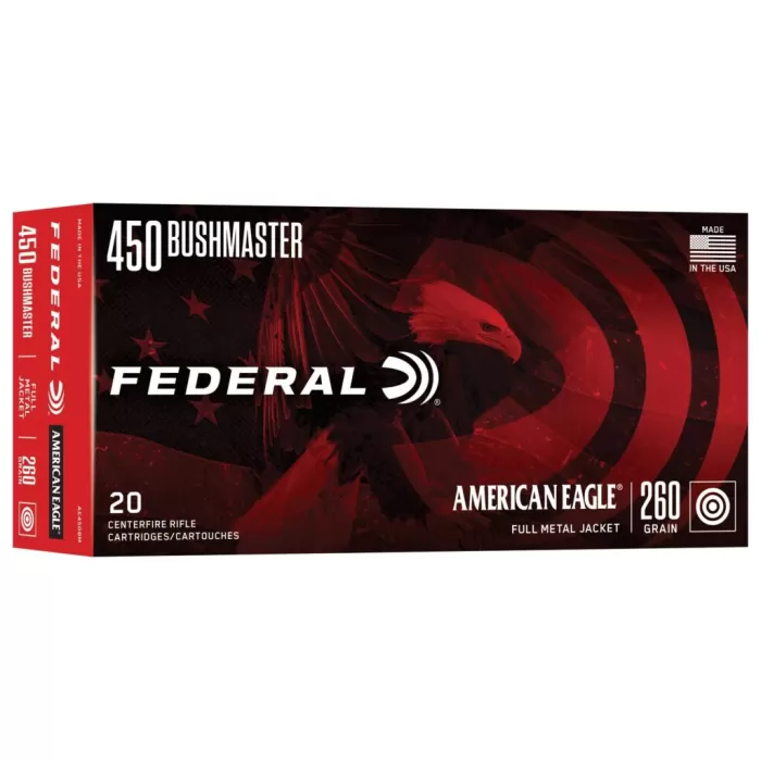 American Eagle Rifle, 450 Bushmaster, 260 Grain, Full Metal Jacket Round Nose, 2040 fps