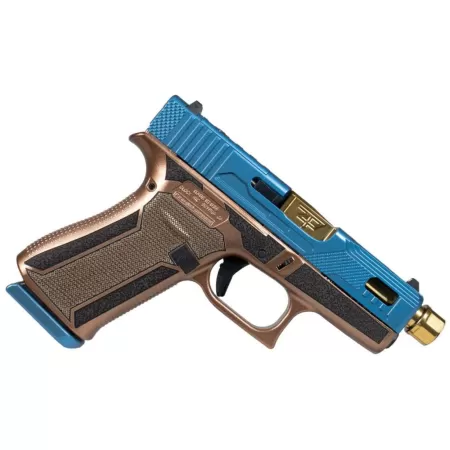 GLOCK 43X MOS 9MM BLUE HUSH GOLD BARREL 10RD