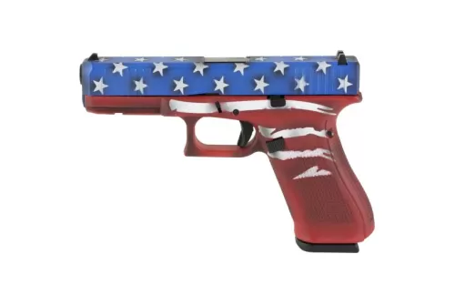Glock 17 9mm Pistol, 4.49" Barrel, Fixed Sights, Red, Wht, Blu BW Flag - PA175S204