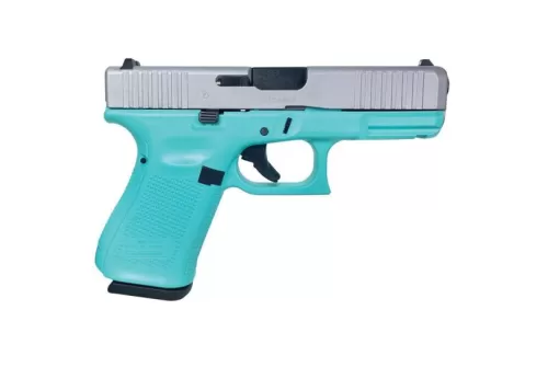 Glock G19 Gen5 Custom Robin's Egg Blue/Crushed Silver Compact 9mm 4.02" 15rds, Robin's Egg Blue