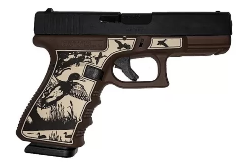 Glock 19 Gen 3 Custom "Mallard Duck Hunter" Compact Handgun 9Mm Luger 15Rd Magazines (2) 4.02" Barrel Brown Cerakote Usa UI1950203DKBR