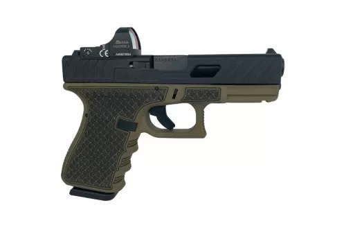 Glock G19 Gen3 compatible Custom Bronze Back Tarpon FDE Frame Std barrel & Burris Fast Fire