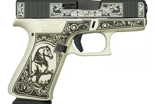 Glock 43X "Glock & Horses Gray Frame" Handgun 9Mm Luger 10Rd Magazines(2) 3.41" Barrel Usa Made UX4350201GHBNBS
