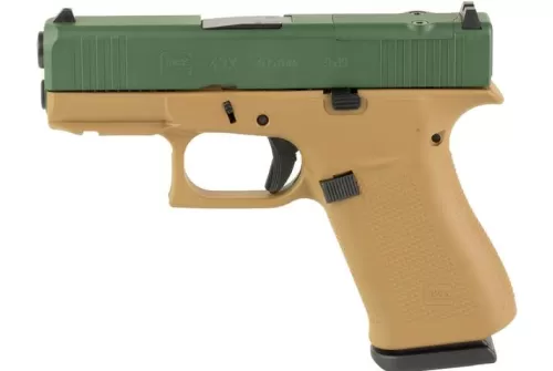 GLOCK 43X 9MM 10 MOS TAN/GRN SLIDE