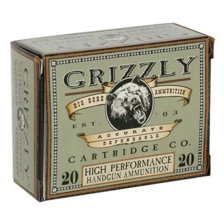 Grizzly Cartridge 45 Auto 185 Grain Jacketed Hollow Point Pistol Ammo, 20 Rounds, GC45A1