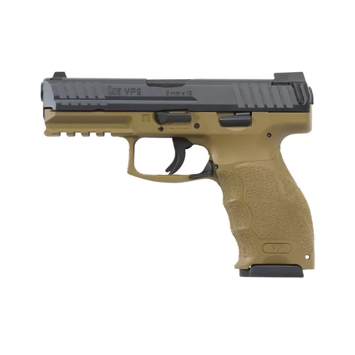 Heckler and Koch VP9 Flat Dark Earth 9mm 4.09" Barrel 10-Rounds Night Sights Heckler and Koch VP9 Flat Dark Earth 9mm 4.09" Barrel 10-Rounds Night Sights