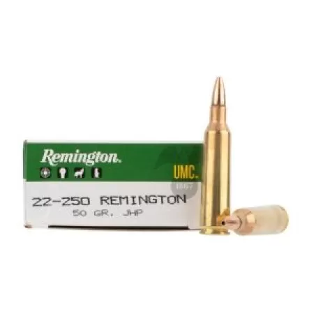 Remington UMC 22-250 Remington 50gr, Jacketed Hollow Point, 20rd Box