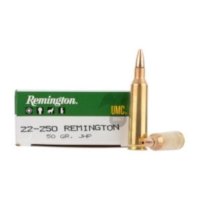 Remington UMC 22-250 Remington 50gr, Jacketed Hollow Point, 20rd Box