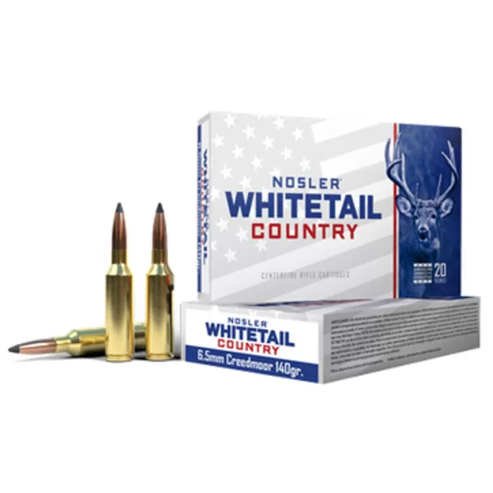 Nosler Whitetail Country Rifle Ammunition 6.5 Creedmoor 140gr SP 2650 fps 20/ct Nosler Whitetail Country Rifle Ammunition 6.5 Creedmoor 140gr SP 2650 fps 20/ct