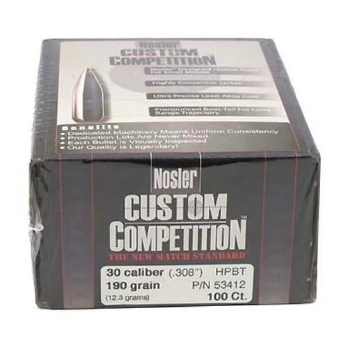 Nosler Custom Competition CC - 30 190g HPBT (100ct) Bullets 53412