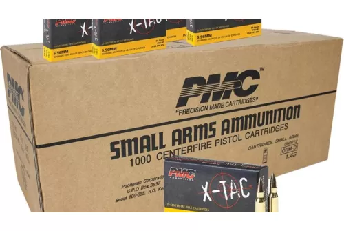 PMC X-Tac Rifle Ammunition 5.56x45mm 55 gr FMJBT 3120 fps 1000/ct