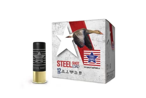 PPU Stars & Stripes Steel Shotshell 12 Gauge 3" Steel 1-1/8oz BB 25-Count