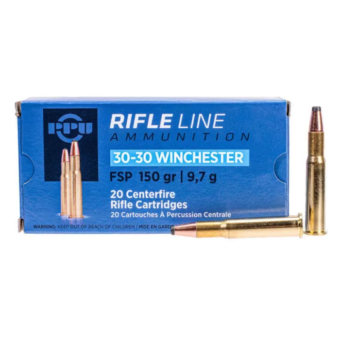 PPU 30/30 WIN 150 Grain FSP Brass Cased Pistol Ammo, 20 Rounds, PPUPP30301 PPU 30/30 WIN 150 Grain FSP Brass Cased Pistol Ammo, 20 Rounds, PPUPP30301