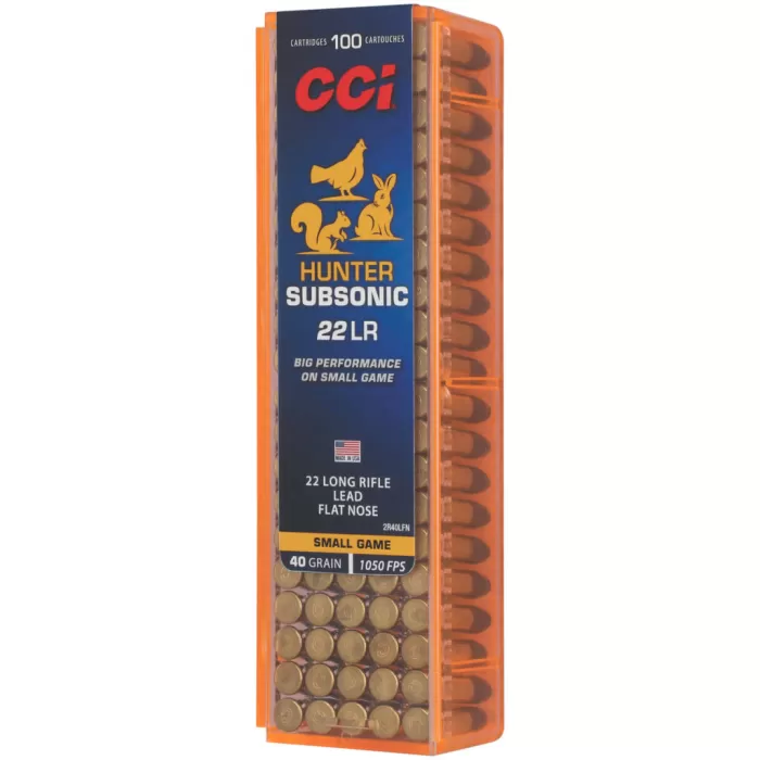 CCI Hunter Series Subsonic Rimfire Ammunition .22 LR 40gr LFN 1070fps 100/ct